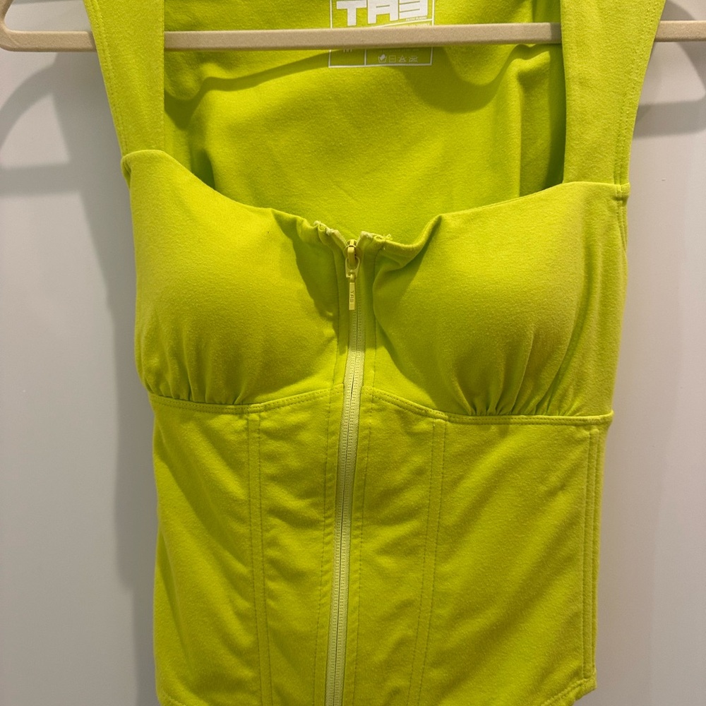 Lime Green ta3 corset top medium